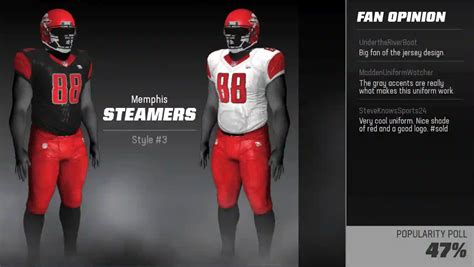 Makes it much easier to choose where to relocate and the team name knowing the uniforms in advance. they need to work on the logos too, they all stick out like a sore thumb compared to the actual NFL logos. The only ones that seem consistent with the rest of the league are the Diablos.. 