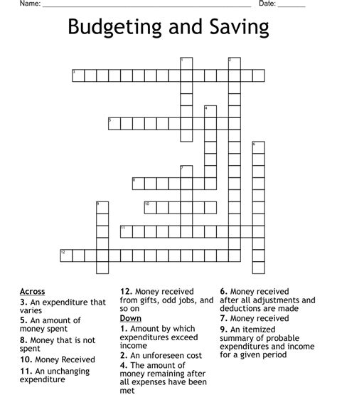 BUDGET Likely related crossword puzzle clues Sort A-Z Inexpensive Spending limit Allowance Bad thing to be over Money plan Financial report column Financial plan Stock or supply It's tight lately Plan spending Recent usage in crossword puzzles: Evening Standard - Oct. 18, 2017 Joseph - May 7, 2010 Newsday - Oct. 18, 2009 . 