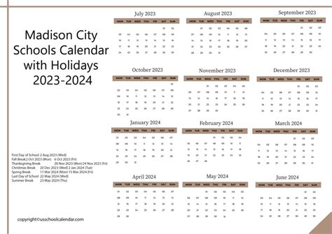 Madison Wi Schools Calendar