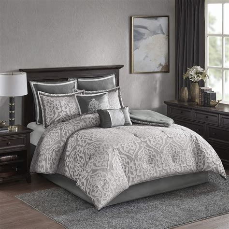 Madison Park Serene Faux Silk Comforter Set - Floral Embroidery Design, All Season Bedding Set, Matching Bed Skirt, Decorative Pillows, Purple Queen(90"x90") 7 Piece ... Breathable, Soft Cover, Modern Print, All Season Down Alternative Cozy Bedding with Matching Shams, King/Cal King, Grey/Purple 3 Piece. 4.3 out of 5 stars 61. $87.58 $ 87. …. Madison park king comforter set