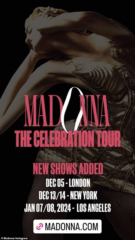Madonna - 'The Celebration Tour' Madonna annou