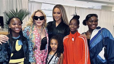 Madonna y Beyoncé posan con algunas de sus hijas en concierto de la gira ‘Renaissance’