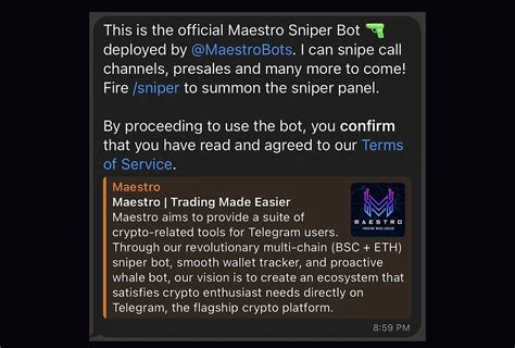 Maestro telegram bot.  The platform operates entirely within Therefore, this Telegr...