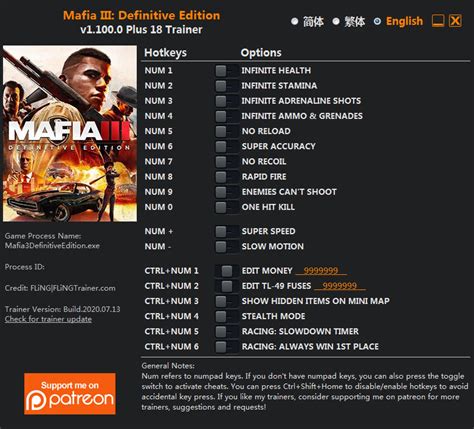 Mafia 3 Cheat Engine Table