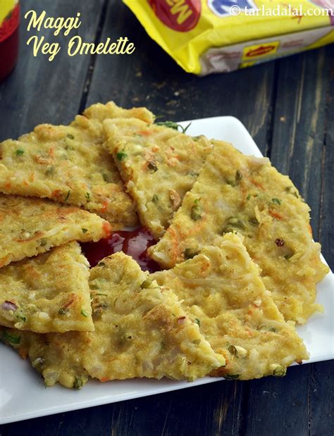 Maggi veg omelette Indian style maggi eggless vegetable omelette