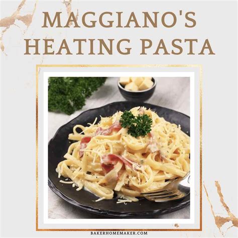 Maggiano's reheat pasta. How do i reheat maggiano's pasta MAGGIANO'S HEATING PASTA INSTRUCTIONS - ALL INFORMATION ...Heat oven on to 325 degrees Transfer pasta to a casserole or other oven safe dish Add 4 oz of water Bake for 30-45 minutes or until the internal temperature is 165 degrees Microwave Instructions Remove lid from plastic container and set on top, … 