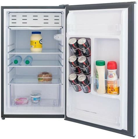 4.4 cu. ft. capacity compact refrigerator is manual defrost. More usable fresh food and beverage capacity in a mini fridge without interior chiller. Reversible door offers multiple options for placement in a room. Flush back for ease of installation. Warranty is 1-year parts and labor; 5-years compressor (part only). 