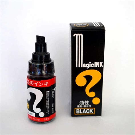 Magic ink. Oil Magic Ink ; 12 Colors (Black, Brown, Yellow Ocher, Violet, Blue, Sky Blue, Green, Yellow Green, Pink, Red, Orange, Yellow) Vivid writing even on specially coated surfaces ; Marks permanently on most surfaces (Paper, metals, wood, etc.) Report an issue with this product or seller. 