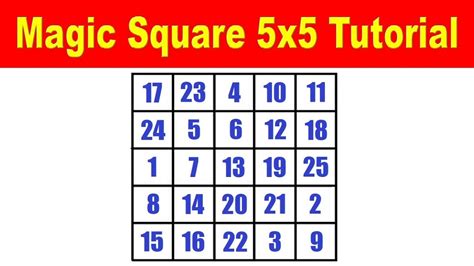 Magic square 5x5 solver.  A magic square is a square grid of distinct positive ...