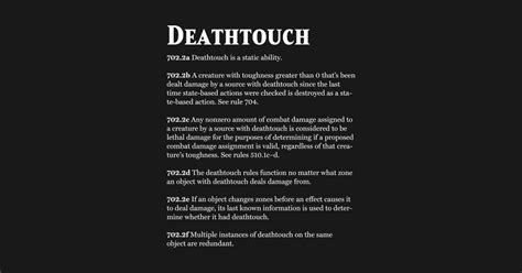 Magic the Gathering Keyword Deathtouch Rules Text Magic The