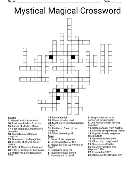 Magical power crossword clue. Magical word Crossword Clue. The Crossword Solver found 30 answers to "Magical word", 11 letters crossword clue. The Crossword Solver finds answers to classic crosswords and cryptic crossword puzzles. Enter the length or pattern for better results. Click the answer to find similar crossword clues . Enter a Crossword Clue. 