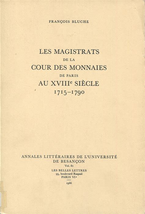 Magistrats de la cour des monnaies de paris au xviiie siècle, 1715 1790. - Manuale di servizio per honda 6522.