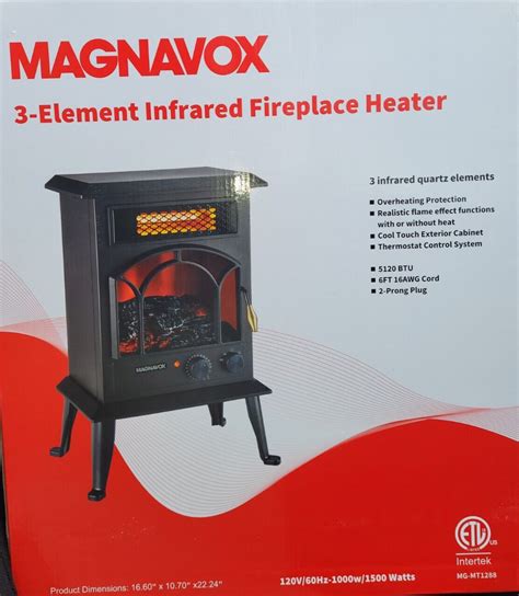 Magnavox 3 element infrared fireplace heater. Things To Know About Magnavox 3 element infrared fireplace heater. 