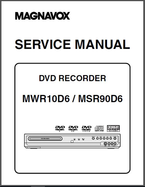 Magnavox mwr10d6 dvd recorder repair manual. - 74 yamaha re 125 dtr manual.