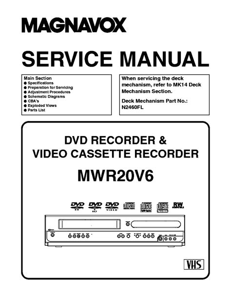 Magnavox mwr20v6 dvd recorder vcr service manual. - Operations management russell and taylor solution manual.