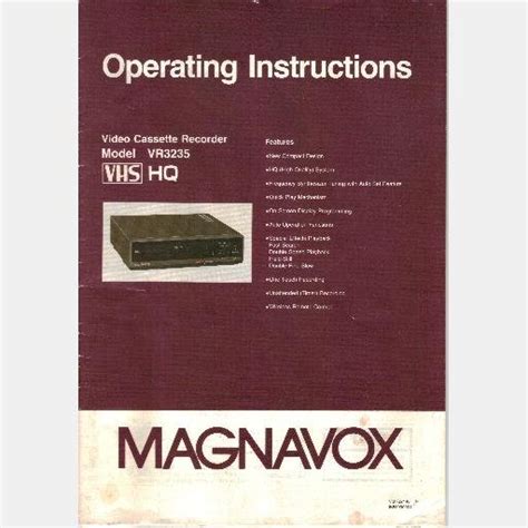 Magnavox vhs modello vr3235 videoregistratore manuale istruzioni per l'uso vqts2140. - 2010 chevy avalanche navigation system manual.