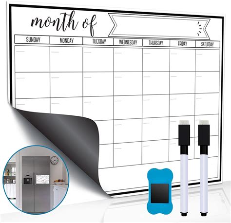 Magnetic Calendar Whiteboard