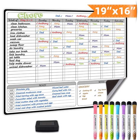 Magnetic Dry Erase Chore Chart
