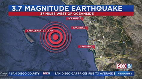 Magnitude 3.7 earthquake reported off Oceanside coast