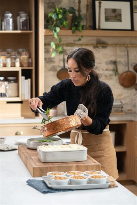 Instagram. As Joanna Gaines wrote on Instagram, she's especially fond of a "Magnolia Table" episode that features her aunt, uncle, and mom in the kitchen as they prepare delicious dishes together. Gaines shared more details on her blog Magnolia and explained that as a child, she was used to feasting on dumplings with her mom and her relatives.. 