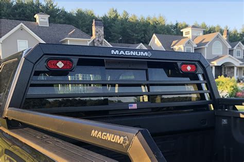 Magnum rack. Haul and protect frequently used tools or gear in a secure, organized space that guards against the elements. Our Magnum customers tell us they love the combination of a headache rack and a truck toolbox. Secured tools, an American-made truck rack, and cargo tie-downs for gear – it’s the perfect combination for your truck. 