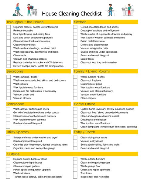 Maid Service Checklist Printable