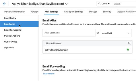 Mail alias. About user alias domains Give users an email alias at another domain. For example, you signed up for Google Workspace with your-company.com (your primary domain).You own the domain other-company.com and add it as a user alias domain.. Each user gets an email address at both your primary domain and the user alias domain.; Everyone can … 