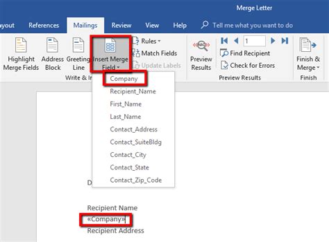 Mail merge in spreadsheet