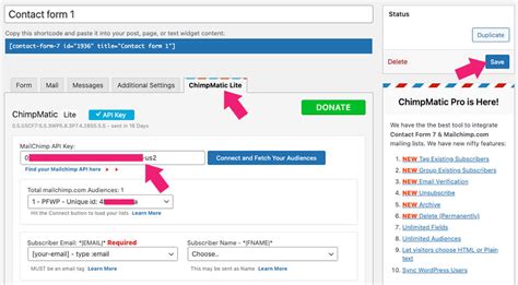 MailChimp API key Contact Form 7 MailChimp