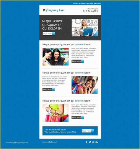 Mailchimp Free HTML Email Templates Of Godaddy WordPress Website