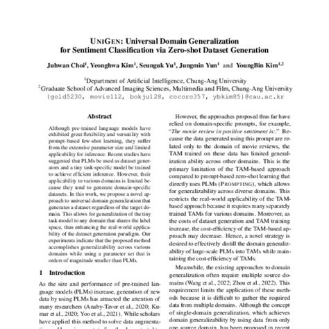 Main Conference: UniGen: Universal