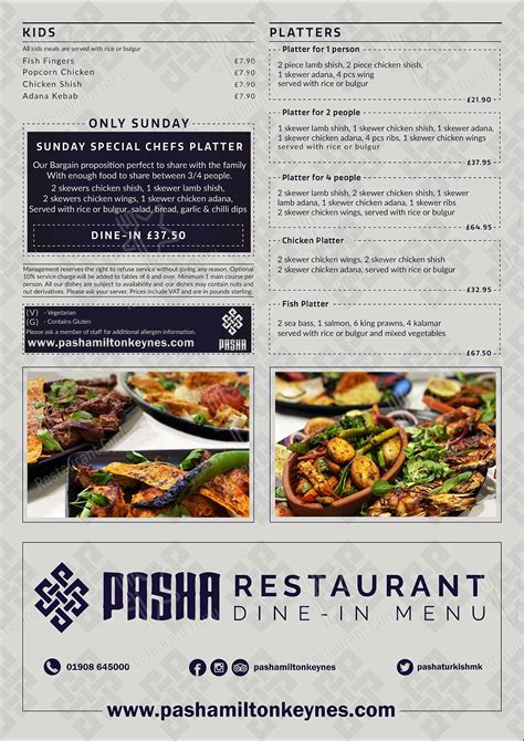 Main Menu - Pasha Turkish Grill Restaurant