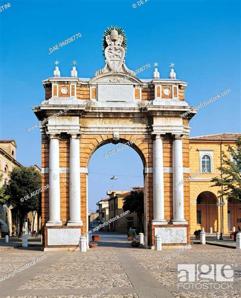 Main monuments [ edit] Triumphal Arch (1772-77) was designed by the architect Cosimo Morelli.