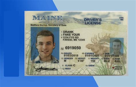 Maine Drivers License PSD Template (New Edition) Download File