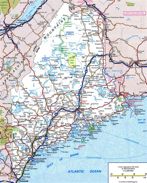 Maine Road Map, Maine Highway Maps - USA States