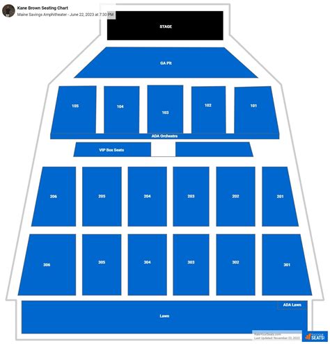 Maine savings amphitheater seating chart with seat numbers. Maine Savings Amphitheater will be 7 tenths of a mile on your right. ... Box Office Numbers Orders by phone 800-745-3000 Other box office related questions 207-358-9327 Box Office Hours ... Accessible seating is available. General Rules No Lawn Chairs, umbrellas, coolers, alcohol or outside food or beverages. ... 