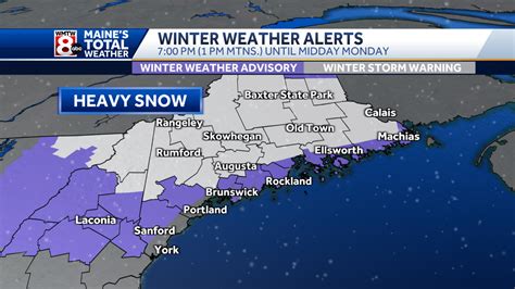 Maine storm closings. Heavy snow is expected to slow down commuters Monday morning and will likely bring down power lines. PORTLAND, Maine — There's no federal or school holiday to save us this time, and there's no way around it: More cars will be on the roads tomorrow. The heavier snow will mean a bigger mess for nearly all of Maine. 