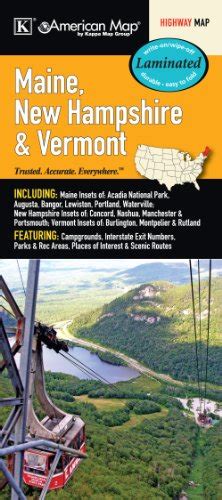 Download Maine New Hampshire  Vermont State Laminated Map By Kappa Map Group