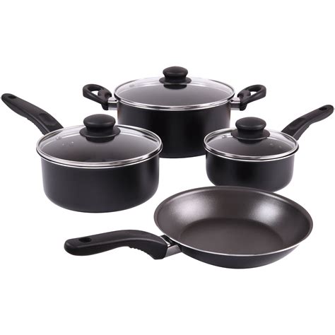 Mainstay 7-Piece Nonstick Cookware Set, Black - amazon.com