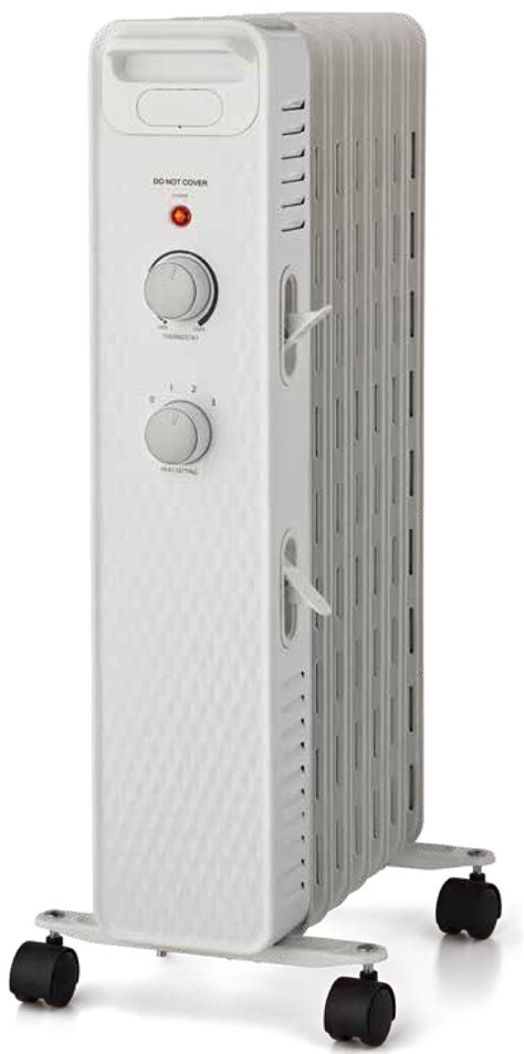 M Introducing the Mainstays Oil-Filled Electric Radiant Space Heater (Model: HO-0270W) in white! Enjoy three heat settings and an adjustable thermostat for customized comfort. Easily move it around with four swivel wheels and a carrying handle.. 