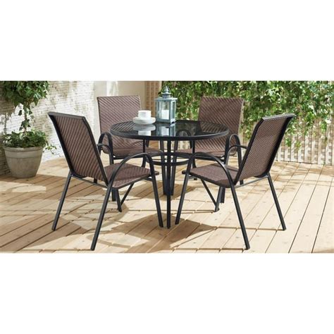 Mainstays jericho dining set. Product Description. Creating a distinct look perfect for small homes, apartments, condos, and more, the Mainstays 5-Piece Dexter Dining Set features a square table and four stools. With a reclaimed, gray finish, this compact dining set blends with almost any decor. Each one of the four included stools is crafted with a faux leather-covered ... 