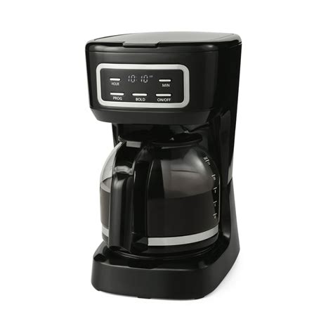 Hamilton Beach 5 Cup Compact Coffee Maker, Programmable, Glass Carafe, Model 46111. Add $ 31 99. ... Mainstays 12 Cup Programmable Coffee Maker, 1.8 Liter Capacity, Black. 136 4.6 out of 5 Stars. 136 reviews. Mr. Coffee 5-Cup Programmable Coffee Maker, 25 oz. Mini Brew, Brew Now or Later, Black & Chrome ...