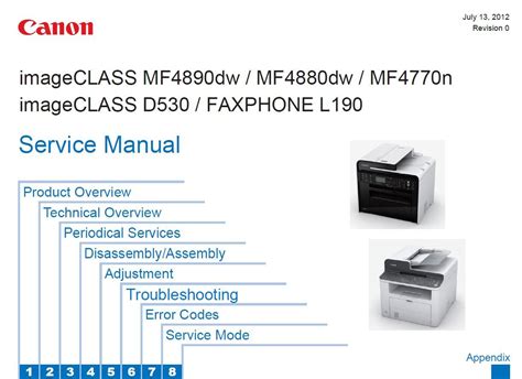 Maintenance - Canon - imageCLASS MF4890dw MF4880dw …