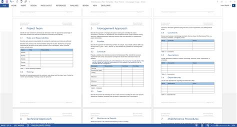 Maintenance Plan Template Software Development Templates, Forms