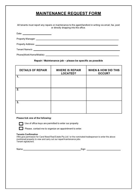Maintenance Request Form Fill Out and Sign Printable PDF Template