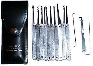 Majestic lock pick set.  All sets include picks, tension tools, broken ke...
