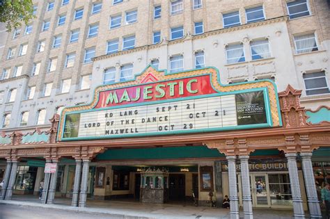 Majestic ten theater. The 922-seat theater is a landmark, so much of its design is intact, including a stunning marble staircase, elaborate facade detailing, and its undulating marquee. Open in Google Maps. 149 W 45th ... 