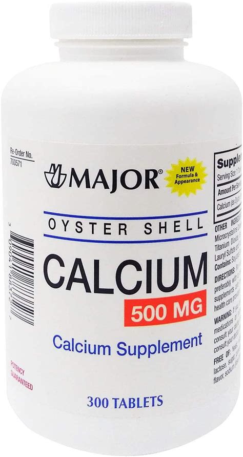 Major Oyster Shell Calcium 500 Mg 300 Ct - Walmart