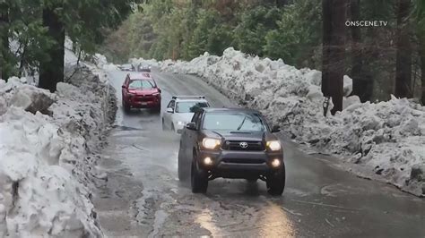 Major San Bernardino Mountain road under emergency repair due to winter storm