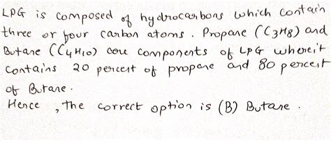 Major constituent of LPG is: Economics Questions - Toppr